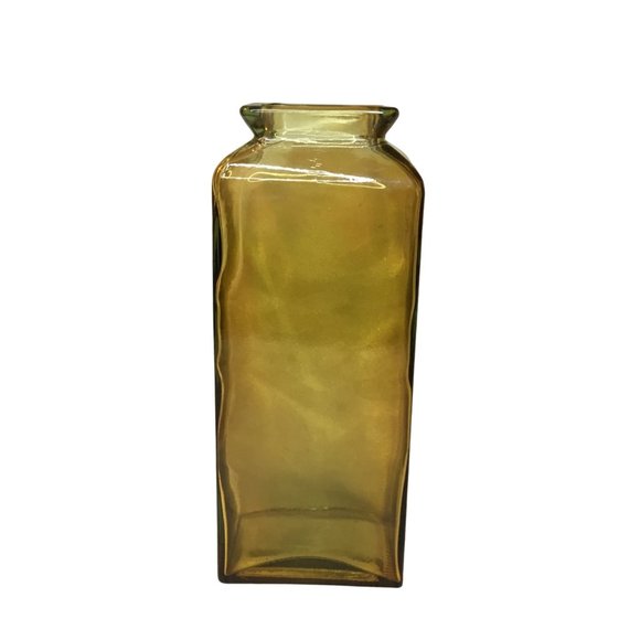 Heavy Gold Color Square Vase Unbranded - Picture 1 of 7